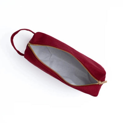 Archer & Olive Maroon Canvas Zipper Pouch