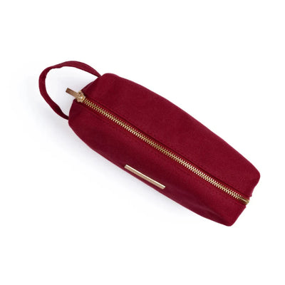 Archer & Olive Maroon Canvas Zipper Pouch