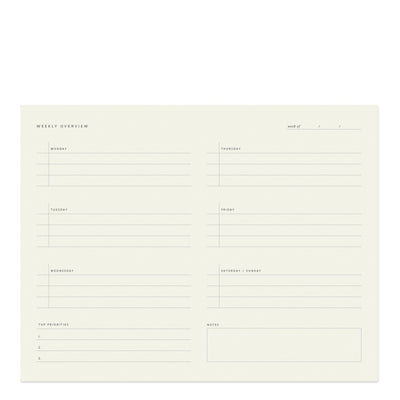 Ramona & Ruth Weekly Overview Notepad