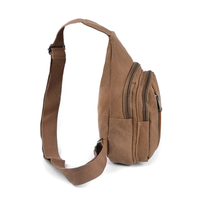 Brown Crossbody Canvas Sling Bag Backpack