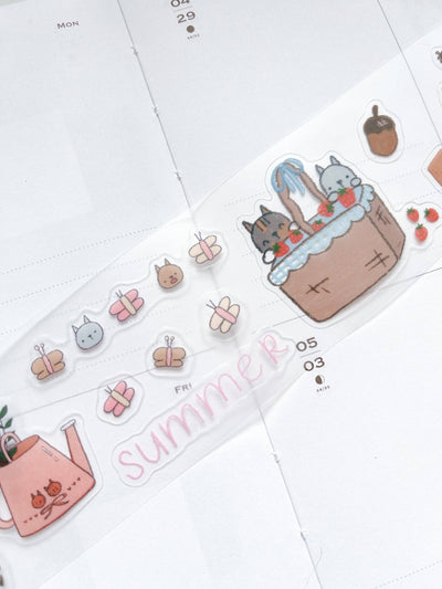 Kuboandlucy x Dana Ate Oatmeal All Four Seasons Kiss Cut Tape, Clear Matte