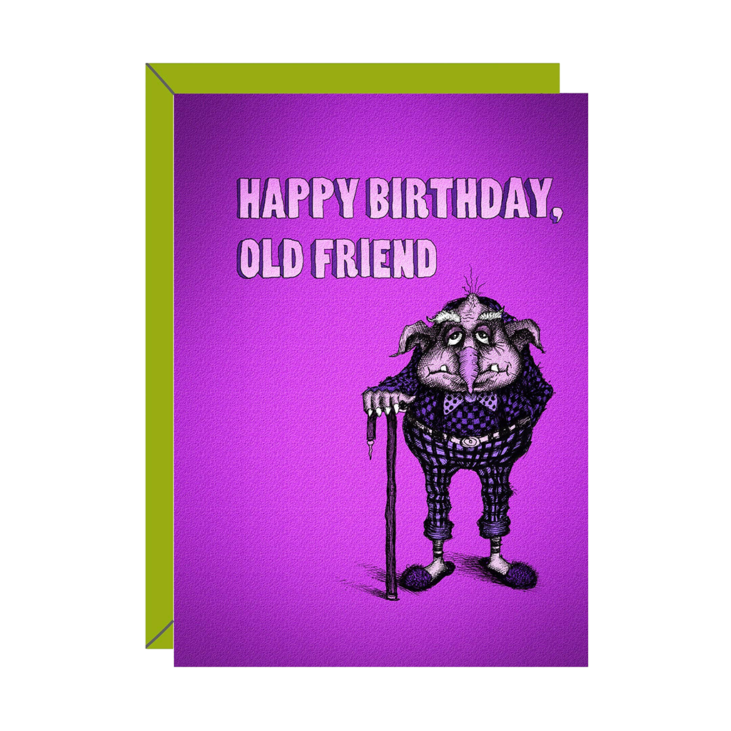 Bald Guy Greetings Happy Birthday Old Friend Birthday Card Front Cover