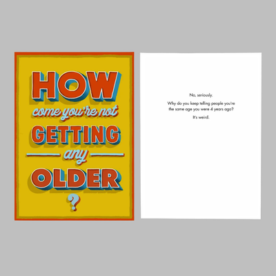 Not Getting Any Older Birthday Card