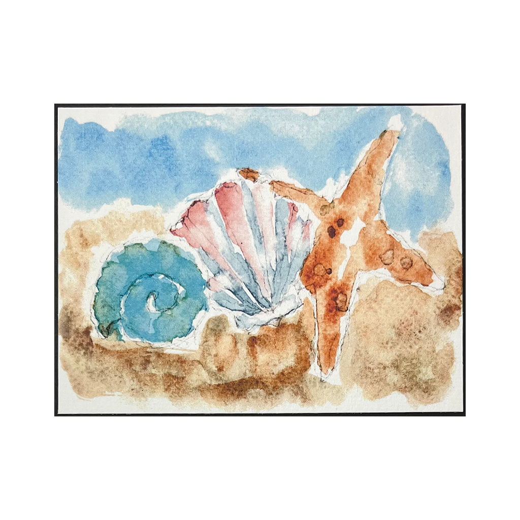 Shells Watercolor Card