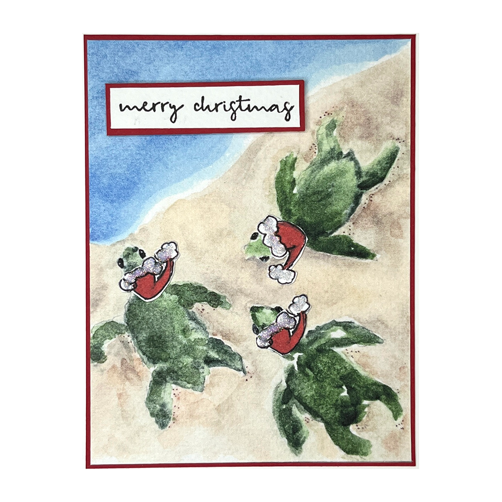 Turtles Watercolor Christmas Card