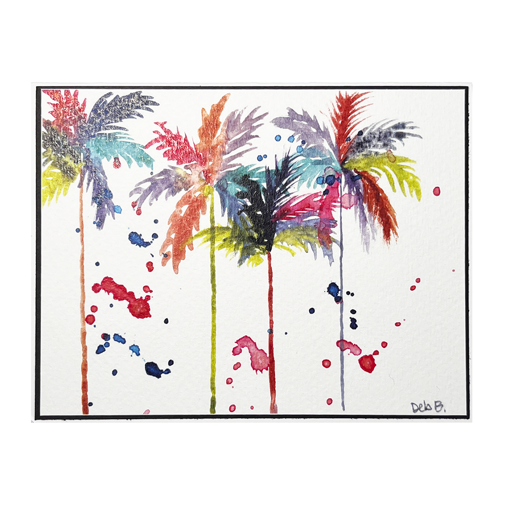 Palm Trees Watercolor Card