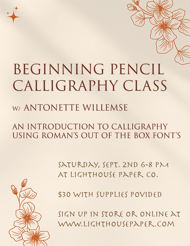 9/2/2023 - Beginning Pencil Calligraphy w/ Antonette Willemse