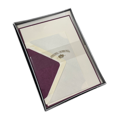 Bi-Color Correspondence Box Set, A5, Cream/Bordeaux
