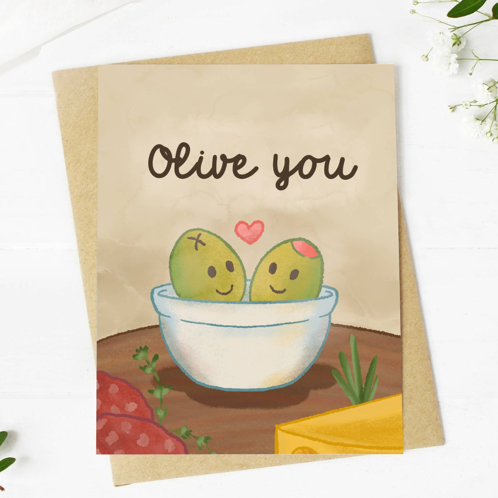 Tarjeta de felicitación "Olive You"