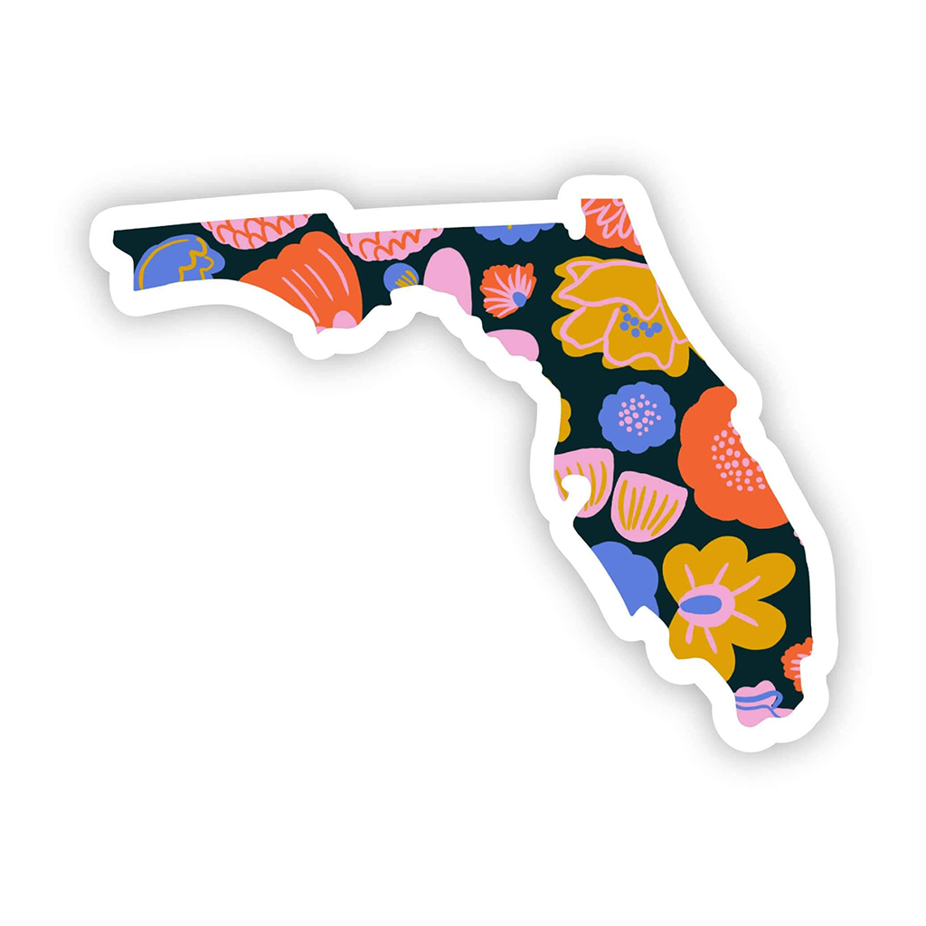 Big Moods Vinyl Florida Sticker, Colorful Flower