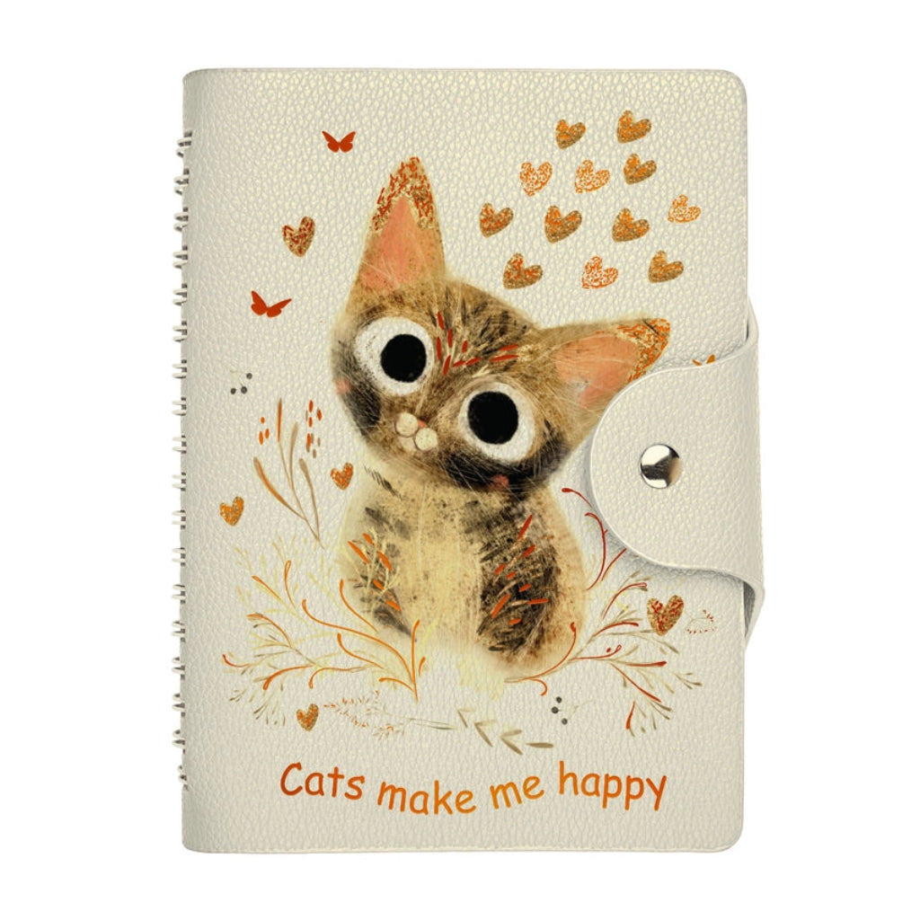 Snap Close Lined Diary, B6 - Kitten 