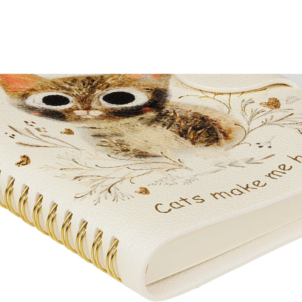 Snap Close Lined Diary, B6 - Kitten 