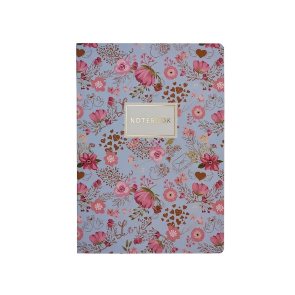 76 Page Softcover Ruled Notebook, A5 - Flora Series