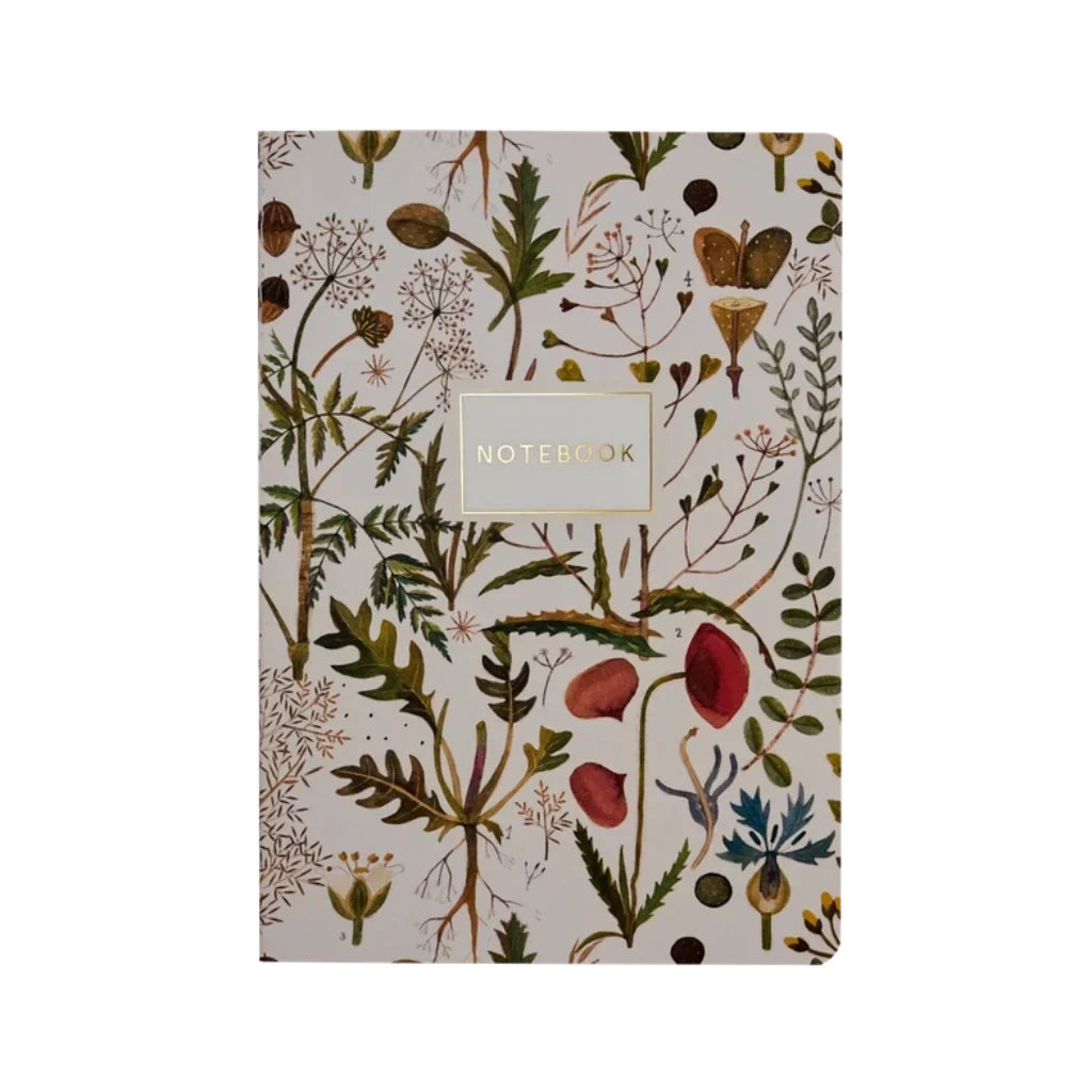 76 Page Softcover Ruled Notebook, A5 - Flora Series