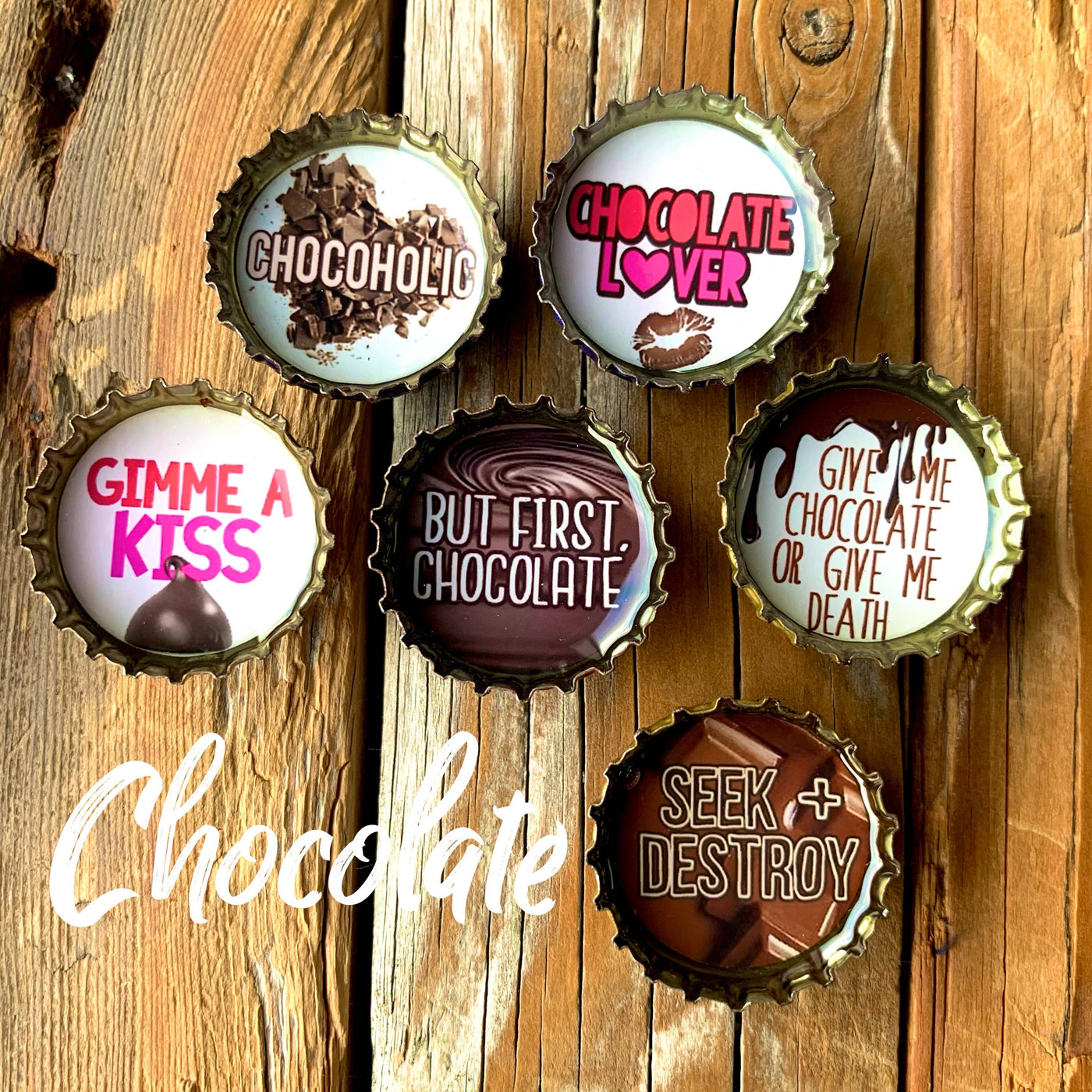 Chocolate Bottle Cap Magnet Set