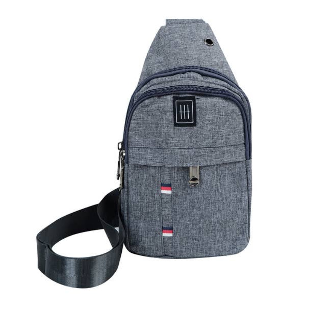 Canvas Crossbody Sling Bag, Charcoal