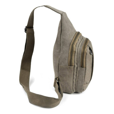 Canvas Crossbody Sling Bag, Olive