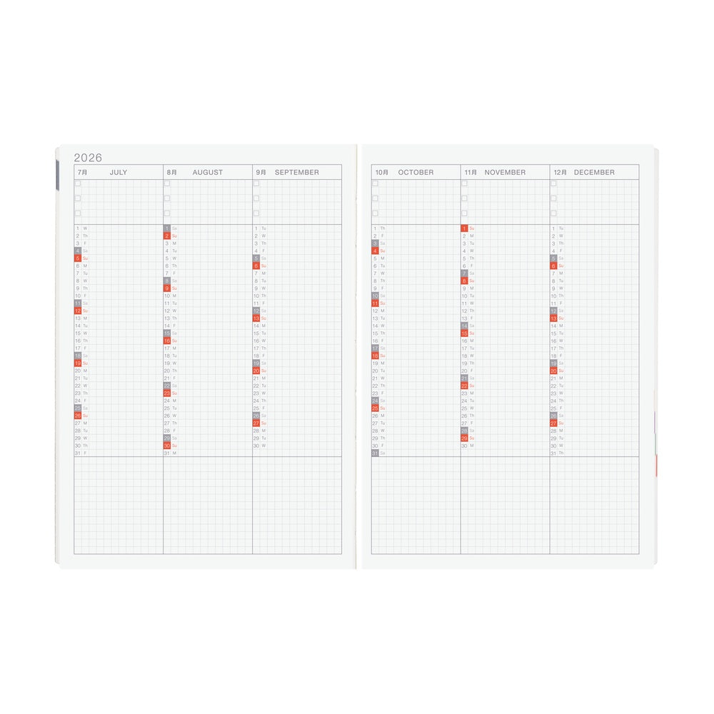 Hobonichi Techo 2026 HON, A5 - Paper Series: Black Gingham