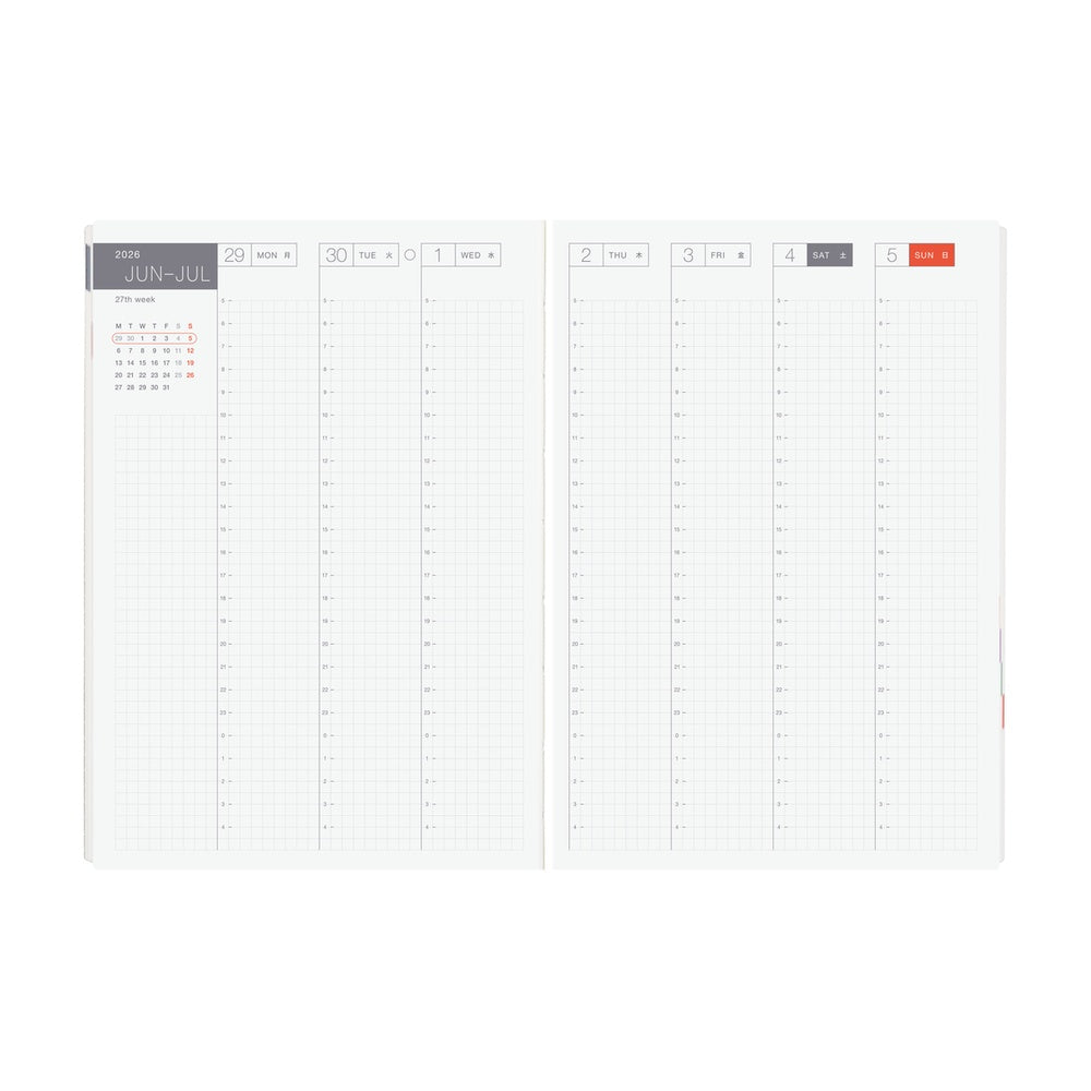 Hobonichi Techo 2026 HON, A5 - Paper Series: Black Gingham