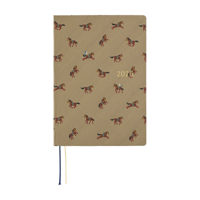 Hobonichi Techo 2026 HON, A5 - Bow & Tie: Galloping Horses (English)