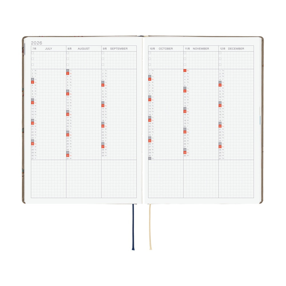 Hobonichi Techo 2026 HON, A5 - Bow & Tie: Galloping Horses (English)