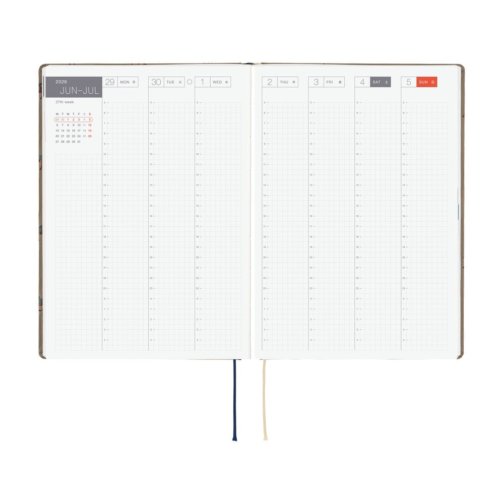 Hobonichi Techo 2026 HON, A5 - Bow & Tie: Galloping Horses (English)