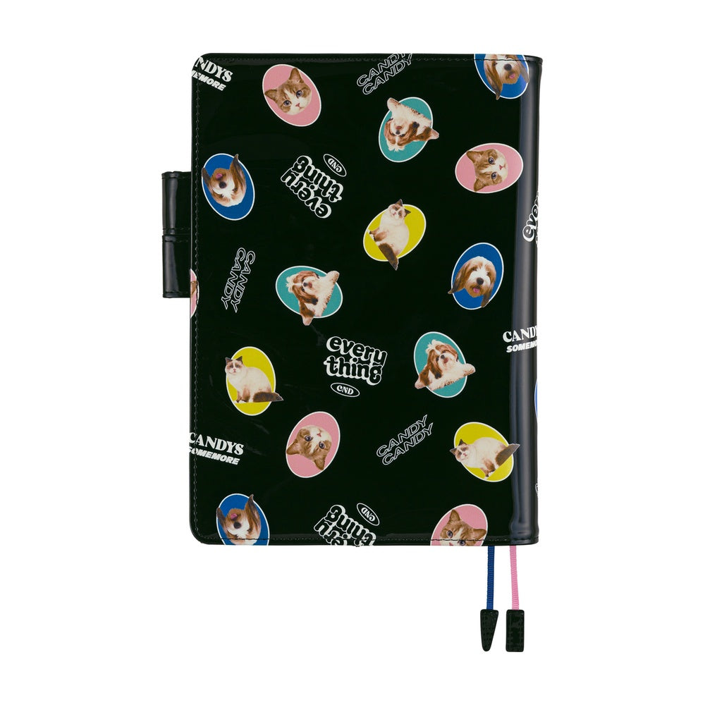 Hobonichi Techo 2026 Cousin Book & Cover, A5 - Candy Stripper: Random Dog & Cat (Jan/Mon Start)