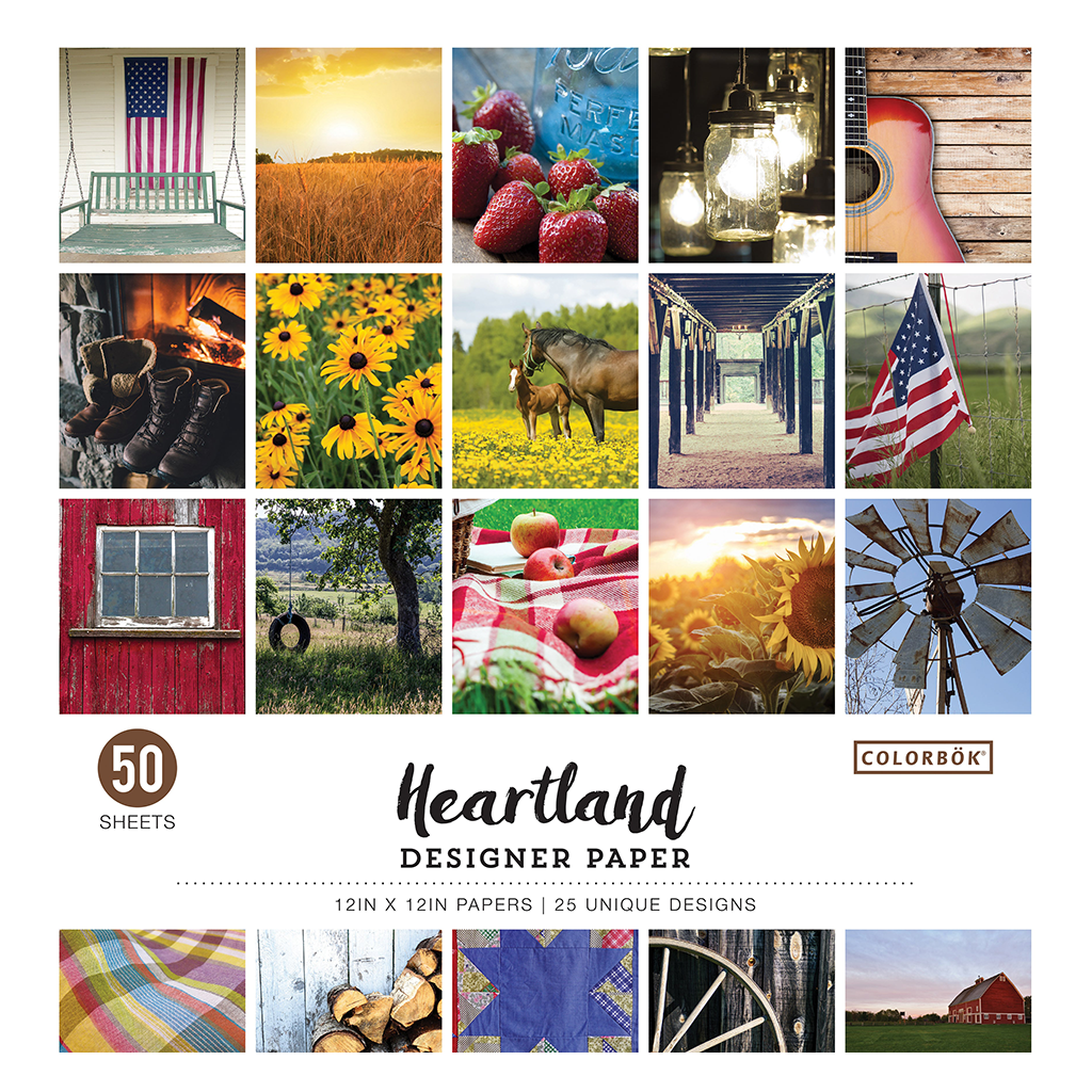 Papel para álbumes de recortes de una sola cara Colorbok, paquete de 50 - Heartland