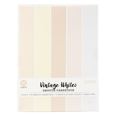 Colorbok Smooth Cardstock Paper 50Pk Vintage Whites at Lighthouse Paper Co. in Melbourne, FL, Image 1