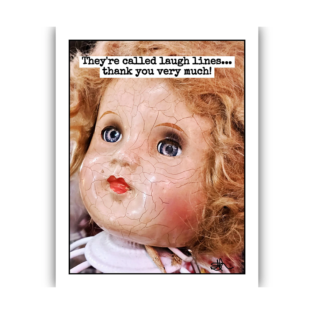 They're Called Laugh Lines Doll Card