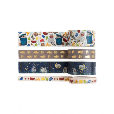 Juego de cintas washi Archer y Olive, mapache radiante