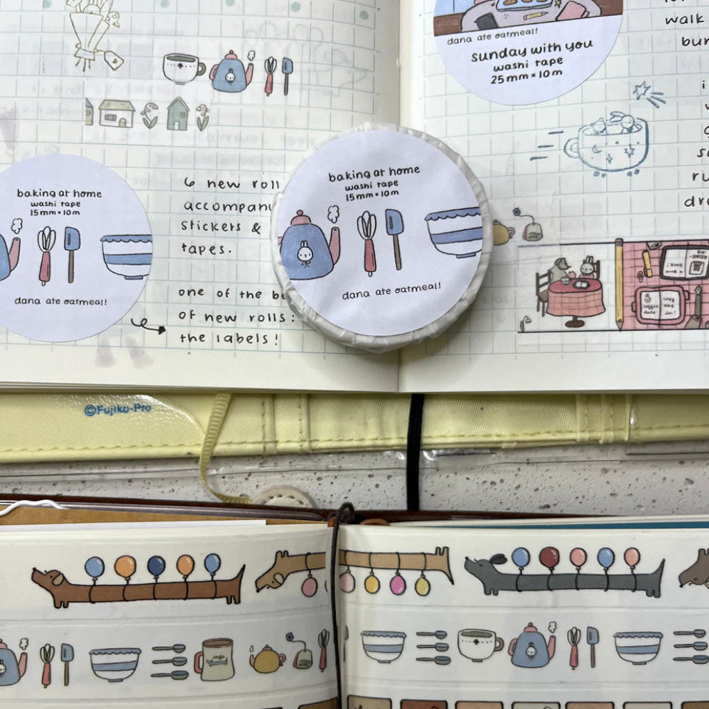 Dana Ate Oatmeal Baking At Home Washi Tape at Lighthouse Paper Co. in Melbourne, FL, Image 1