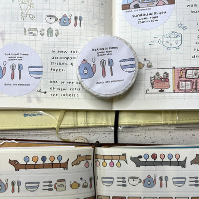 Dana Ate Oatmeal Baking At Home Washi Tape at Lighthouse Paper Co. in Melbourne, FL, Image 1
