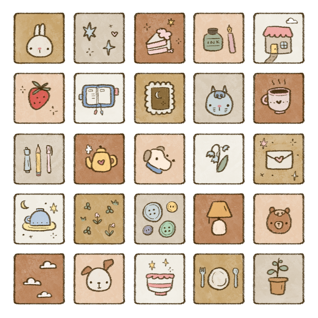 Dana Ate Oatmeal Patchwork Kiss Cut Sticker Roll at Lighthouse Paper Co. in Melbourne, FL, Image 4