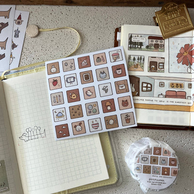Dana Ate Oatmeal Patchwork Sticker Sheet at Lighthouse Paper Co. in Melbourne, FL, Image 1