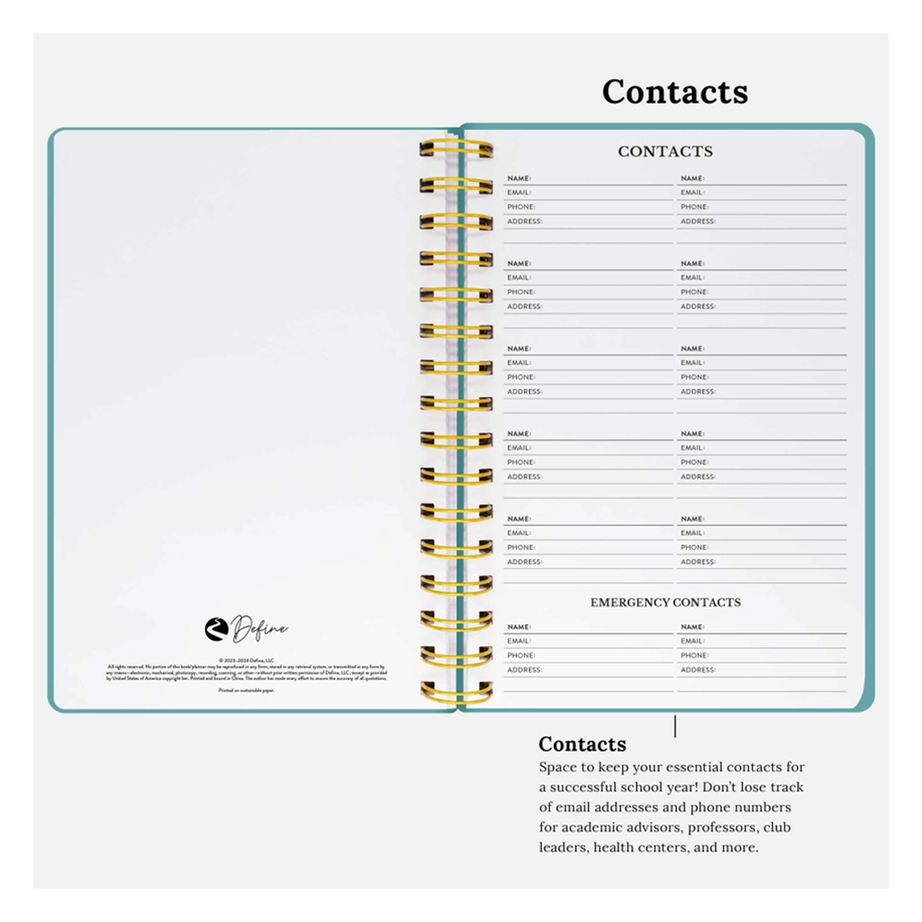 2023-2024 Academic Planner, A5, Tranquil Garden