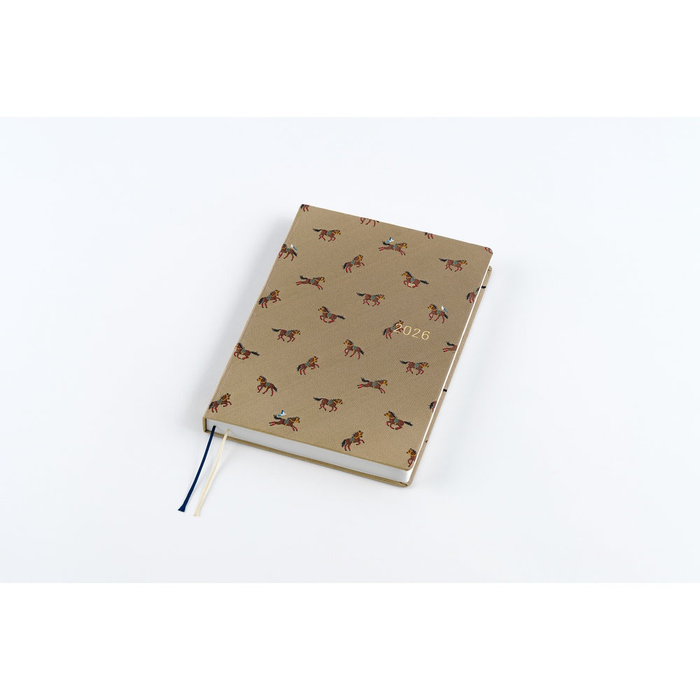 Hobonichi Techo 2026 HON, A5 - Bow & Tie: Galloping Horses (English)