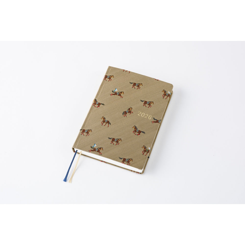 Hobonichi Techo 2026 HON, A6 - Bow & Tie: Galloping Horses (English)
