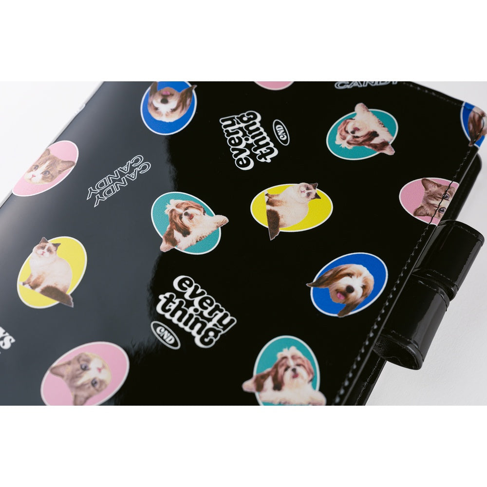 Hobonichi Techo 2026 Cousin Book & Cover, A5 - Candy Stripper: Random Dog & Cat (Jan/Mon Start)