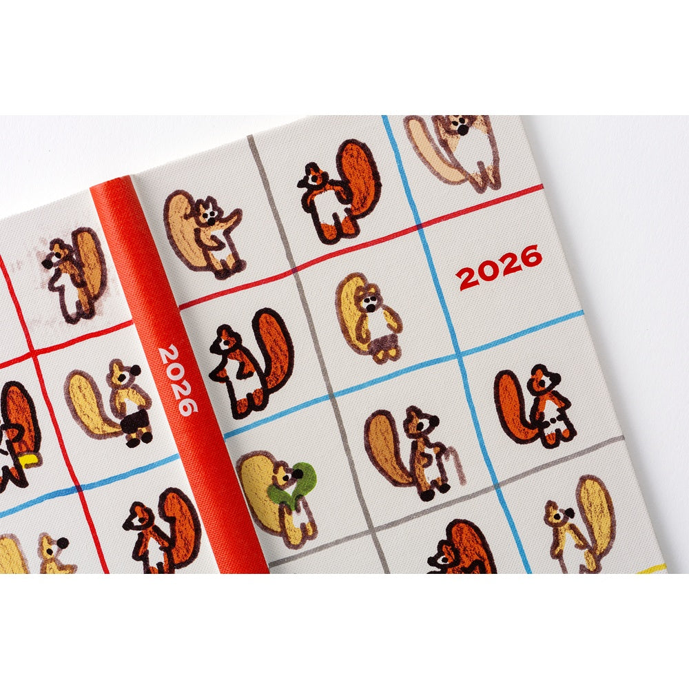 Hobonichi Techo 2026 Weeks - 100%ORANGE: Squirrel’s Moving Day (English)