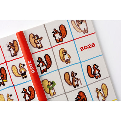 Hobonichi Techo 2026 Weeks - 100%ORANGE: Squirrel’s Moving Day (English)