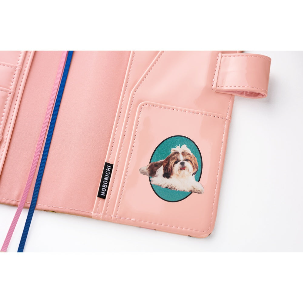 Hobonichi Techo 2026 Original Book & Cover, A6 - Candy Stripper: Random Dog & Cat (Jan/Mon Start)