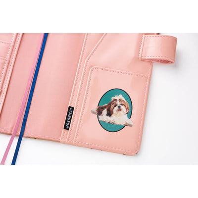 Hobonichi Techo 2026 Original Book & Cover, A6 - Candy Stripper: Random Dog & Cat (Jan/Mon Start)