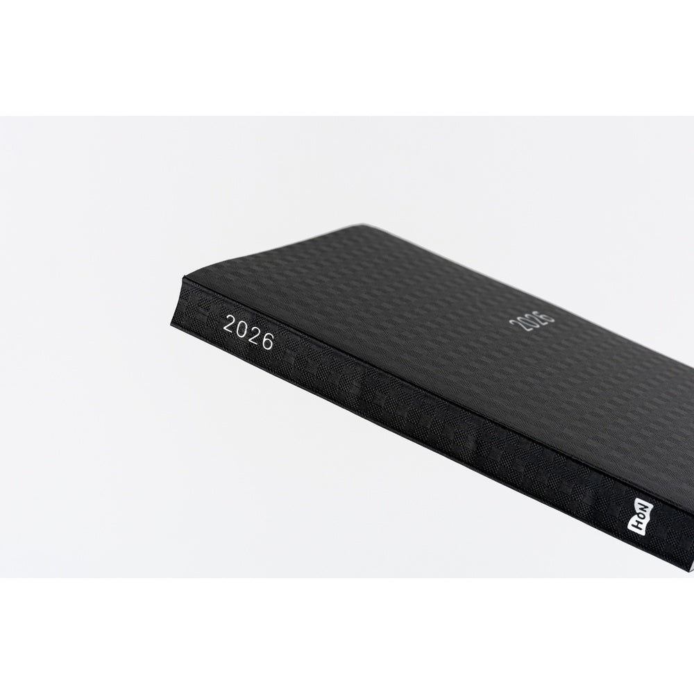 Hobonichi Techo 2026 HON, A6 - Paper Series: Black Gingham