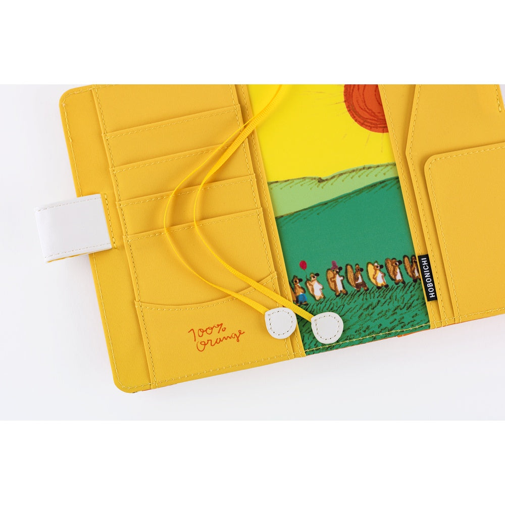 Hobonichi Techo 2026 Original Book & Cover, A6 - 100%ORANGE: Squirrel Squadron (Jan/Mon Start)