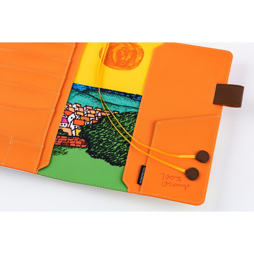 Hobonichi Techo 2026 Cousin Book & Cover, A5 - 100%ORANGE: Where’s the Squirrel Going (Jan/Mon Start)