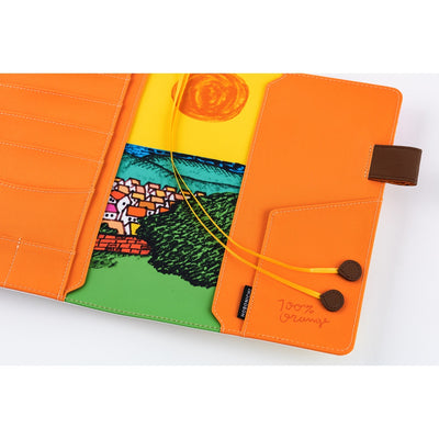 Hobonichi Techo 2026 Cousin Book & Cover, A5 - 100%ORANGE: Where’s the Squirrel Going (Jan/Mon Start)
