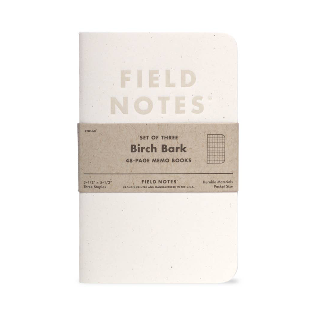 Cuaderno de notas de corteza de abedul Field Notes, paquete de 3