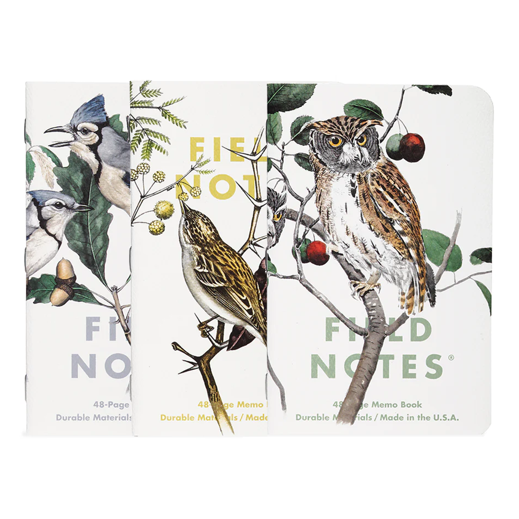 Field Notes Quarterly Edition Lined Notebooks, Pack A - Birds and Tree