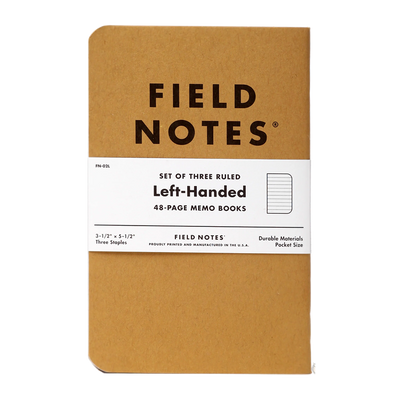 Field Notes Kraft Left Handed Memo Book 3 Pack, Ruled